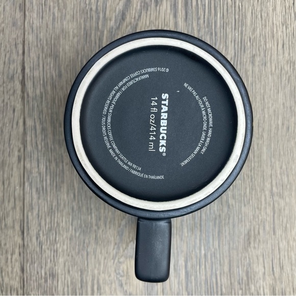 Starbucks Coffee Cup Mug COSTA RICA 2016 Matte Black Gold Fish 14 Oz - Picture 7 of 10